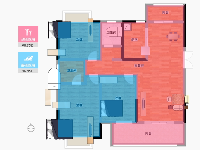 湖南省-长沙市-长房金阳府-102.01-户型库-动静分区