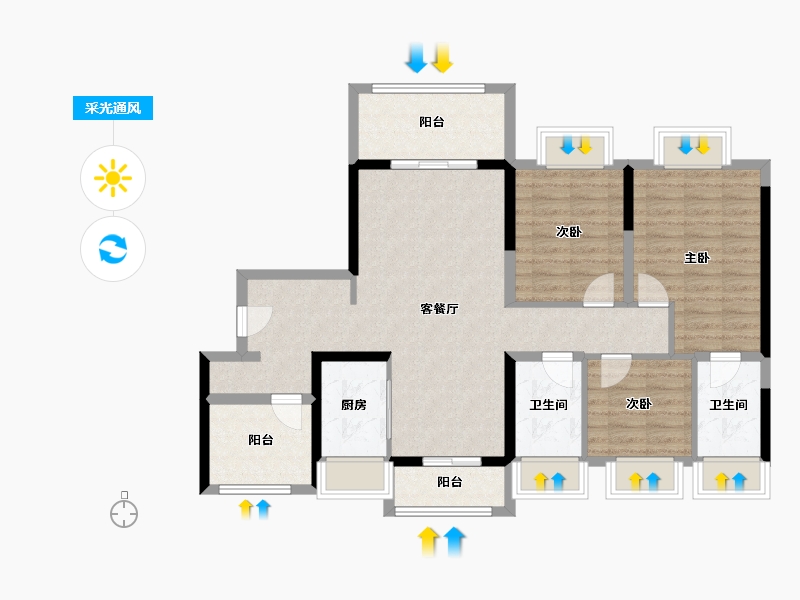 广东省-广州市-中建玖玥湾-98.12-户型库-采光通风