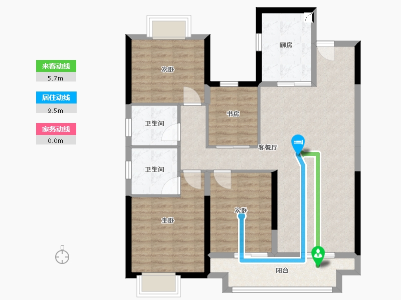 湖南省-长沙市-远洋红星长沙天铂-97.89-户型库-动静线