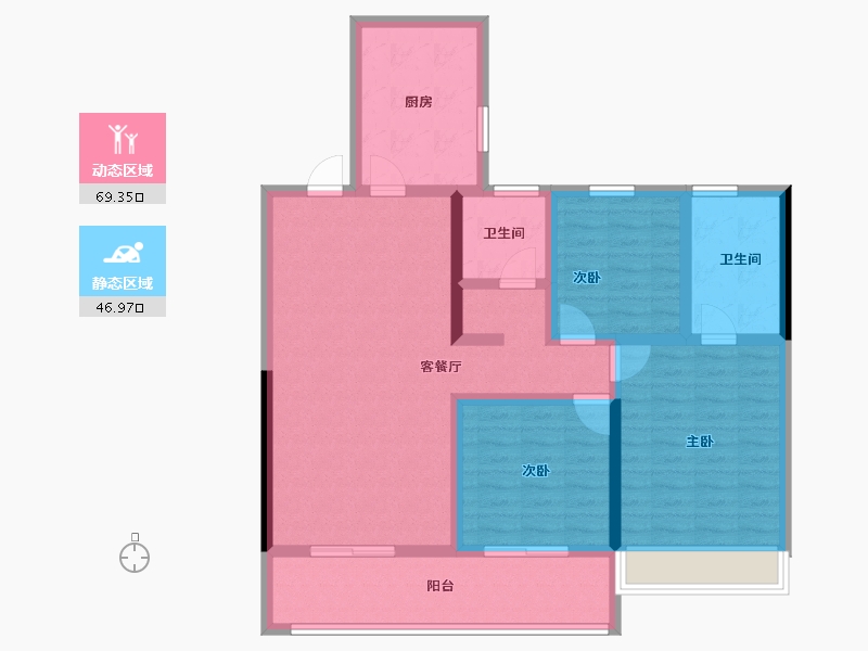 河南省-郑州市-华润置地润园-103.34-户型库-动静分区