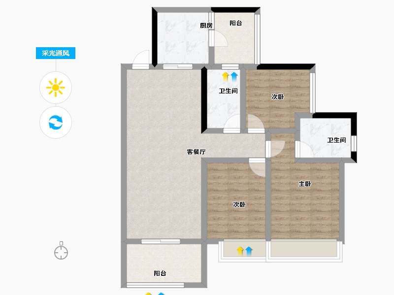 贵州省-遵义市-习水希望城-88.34-户型库-采光通风