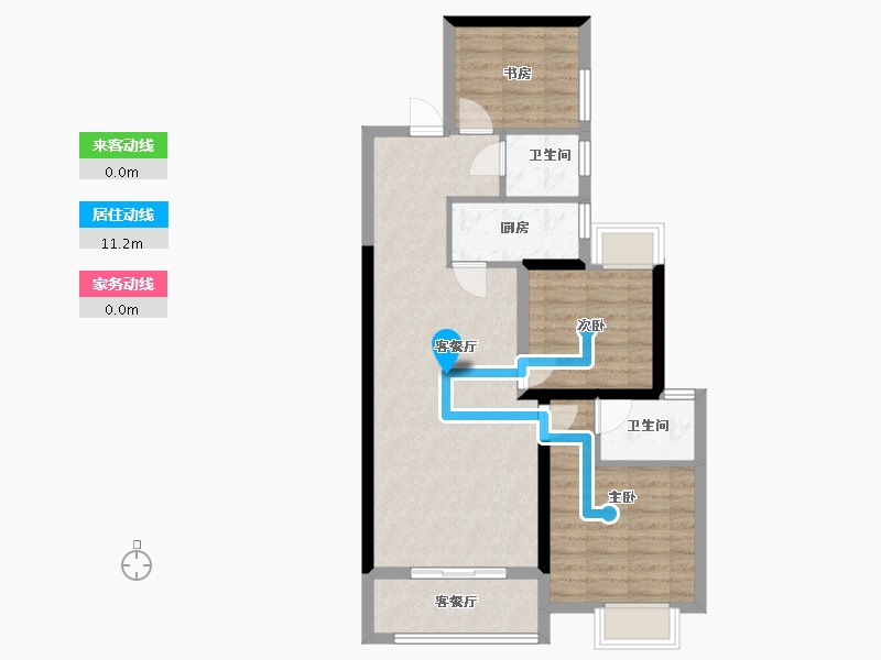 陕西省-渭南市-陕西宇航建设绿水香堤(1期)项目部-80.00-户型库-动静线