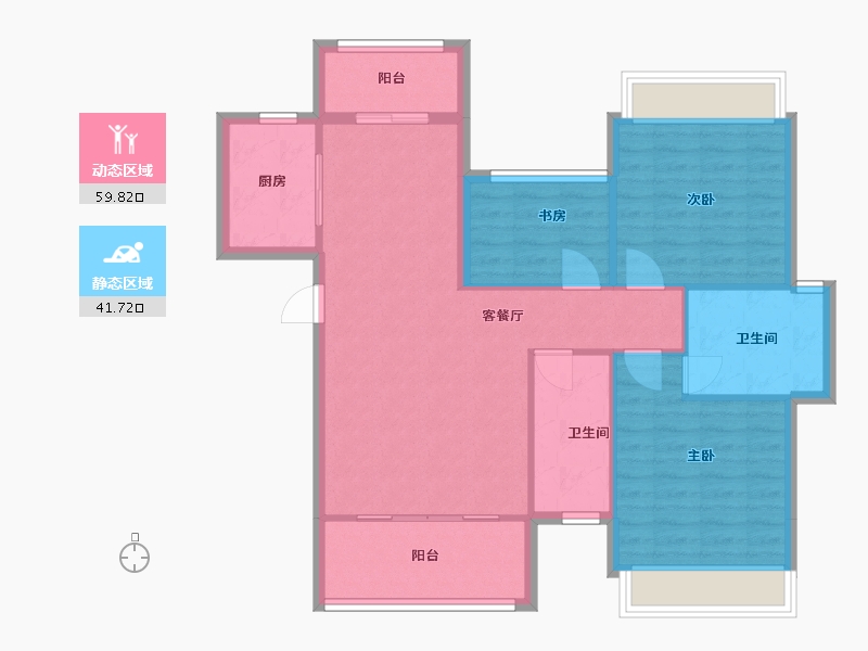 湖南省-常德市-诚信丽景-95.81-户型库-动静分区