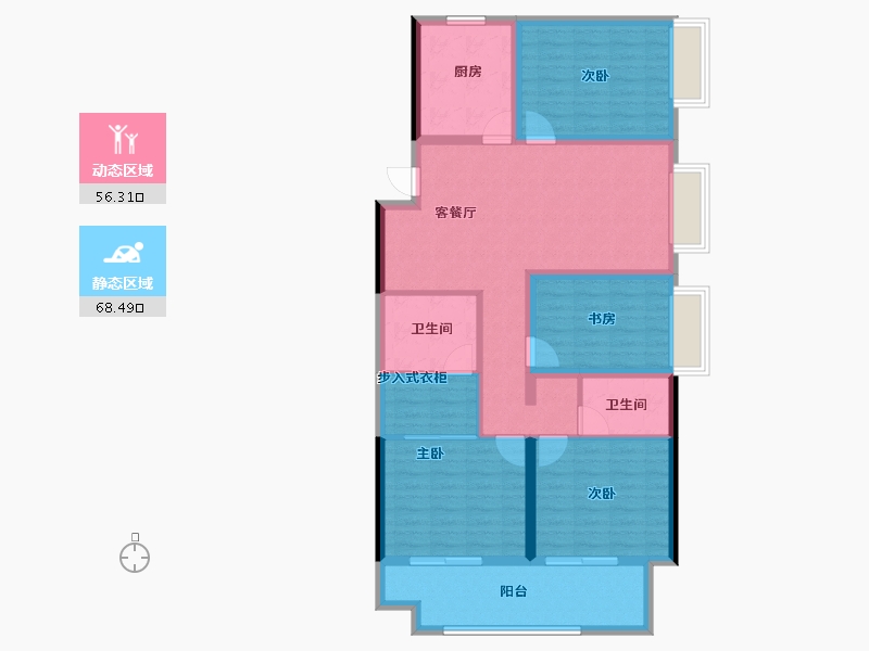 河南省-郑州市-华润置地润园-111.72-户型库-动静分区