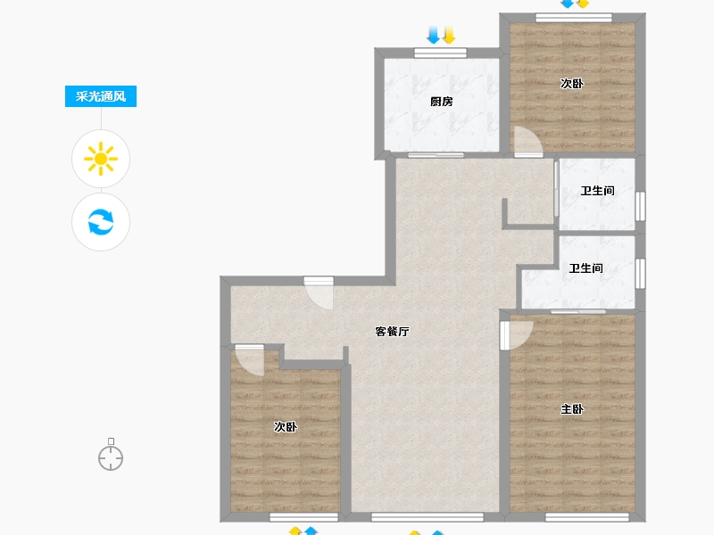 辽宁省-大连市-金科金弘基峯华-96.00-户型库-采光通风