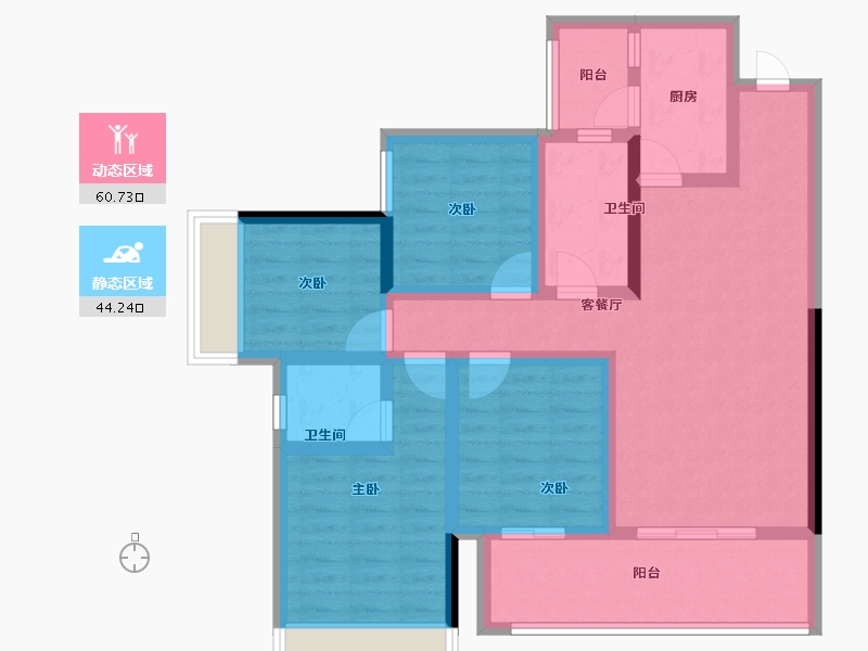 贵州省-遵义市-习水希望城-91.54-户型库-动静分区