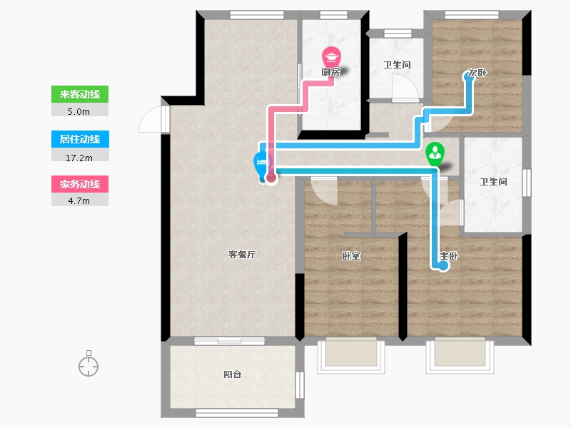 湖北省-咸宁市-福星城-锦悦府-104.82-户型库-动静线