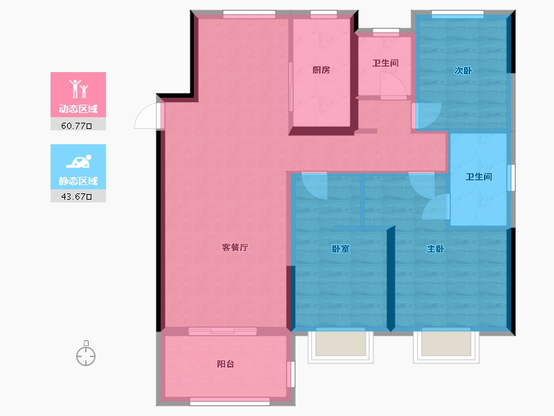 湖北省-咸宁市-福星城-锦悦府-104.82-户型库-动静分区