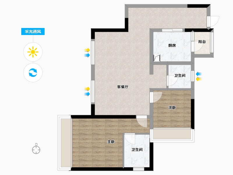 四川省-成都市-公园首府-82.00-户型库-采光通风