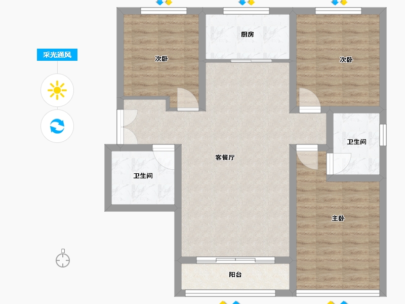 甘肃省-天水市-百郦东方-82.90-户型库-采光通风