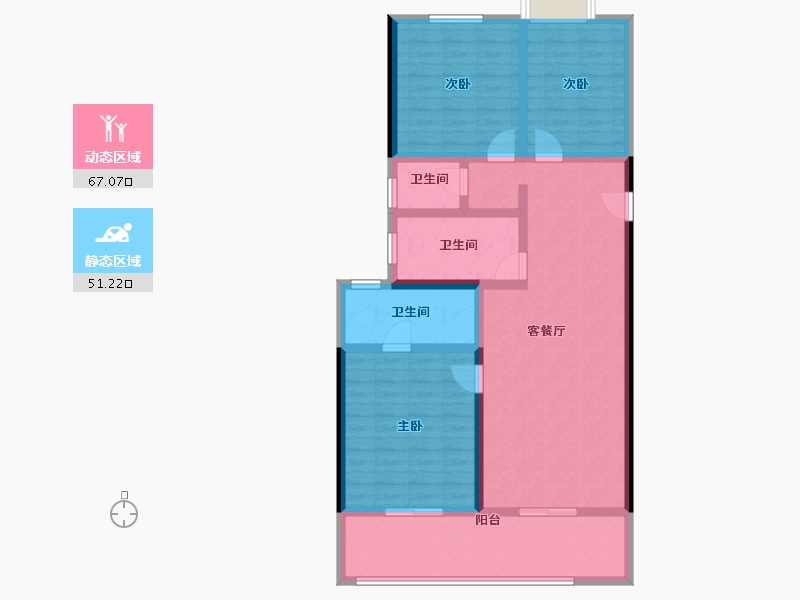 河南省-郑州市-华润置地润园-105.35-户型库-动静分区