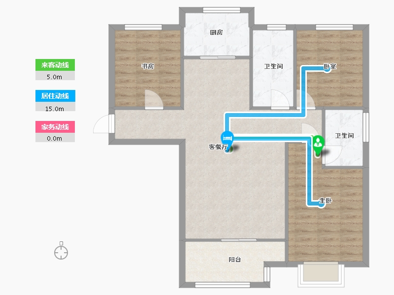 河南省-郑州市-锦艺金水湾-西区-90.00-户型库-动静线