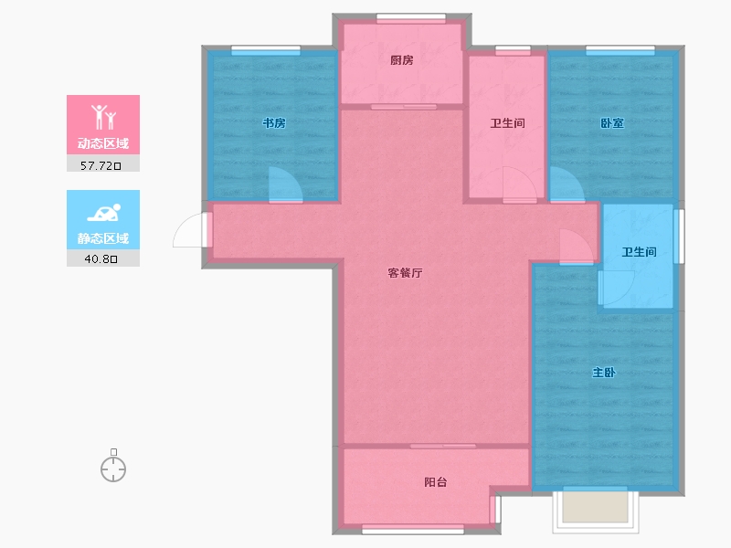 河南省-郑州市-锦艺金水湾-西区-90.00-户型库-动静分区