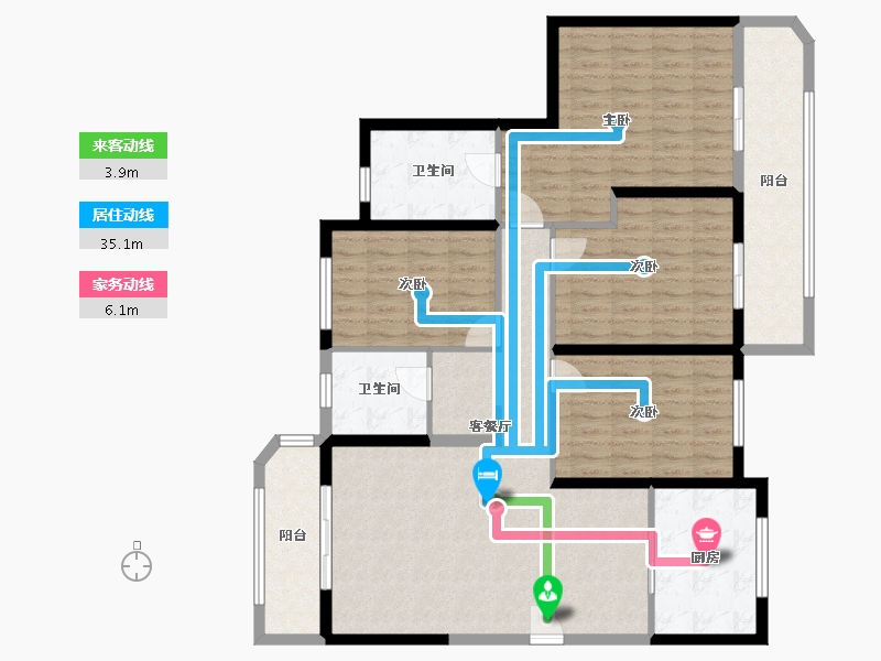 湖南省-长沙市-高桥壹品-131.90-户型库-动静线