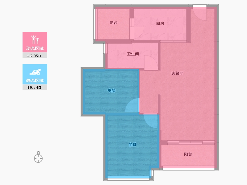 广东省-肇庆市-碧海湾金沙一号商住小区-59.30-户型库-动静分区