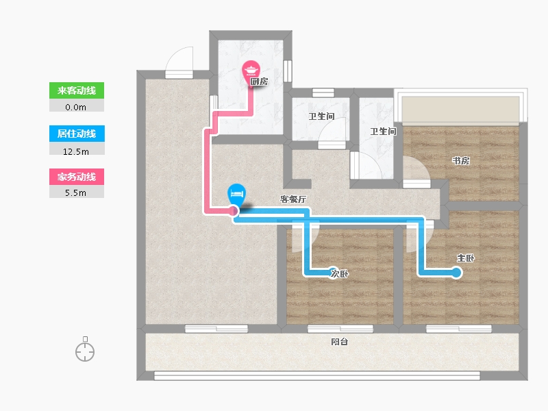 河南省-郑州市-招商时代锦宸-77.15-户型库-动静线