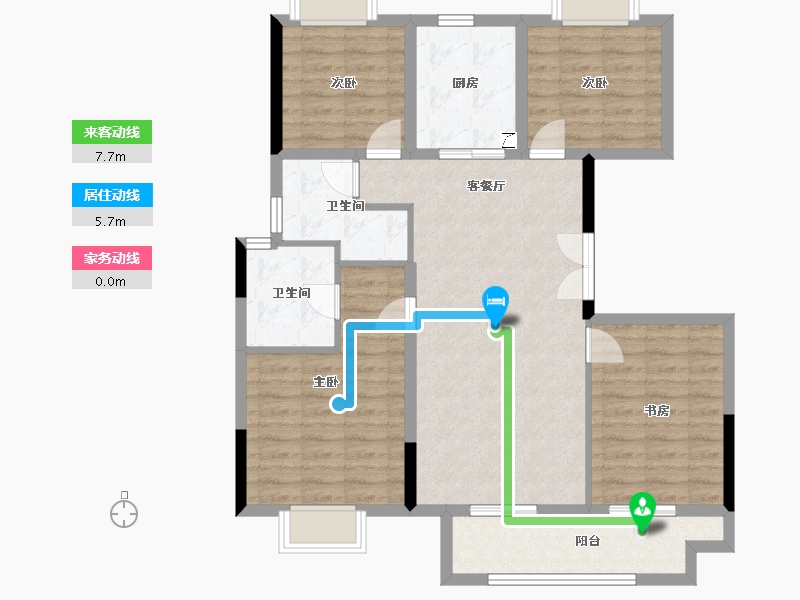 湖南省-长沙市-远洋红星长沙天铂-98.56-户型库-动静线