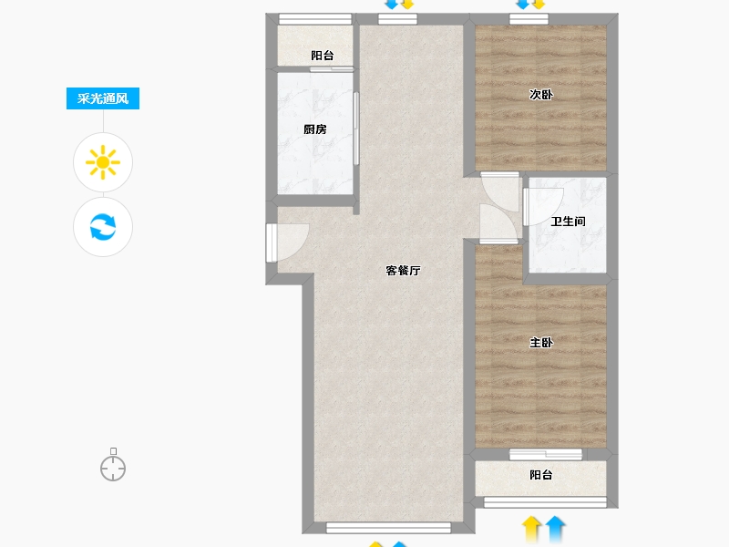 北京-北京市-永丰里-68.00-户型库-采光通风