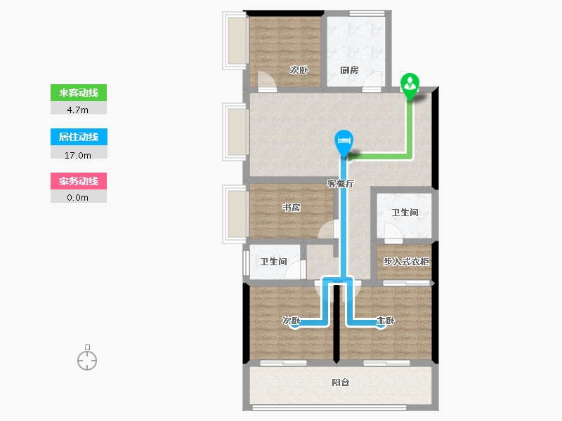 河南省-郑州市-华润置地润园-105.53-户型库-动静线