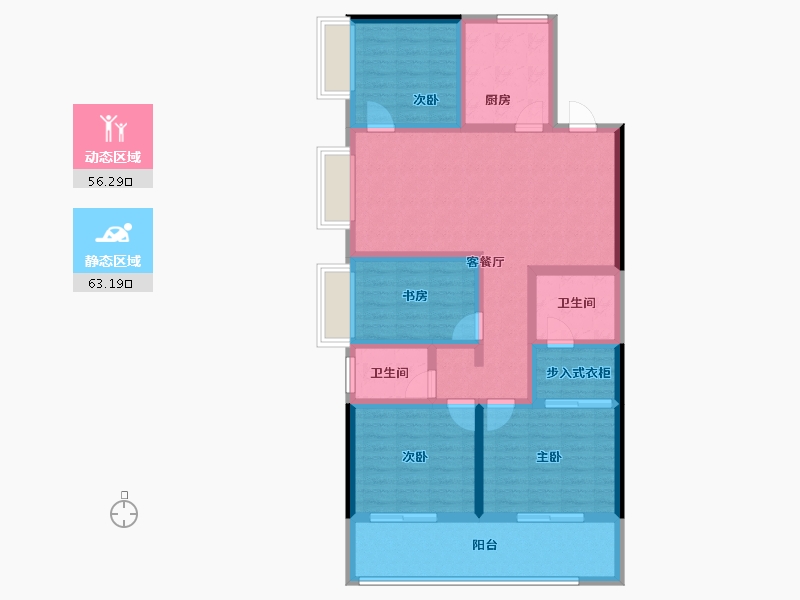 河南省-郑州市-华润置地润园-105.53-户型库-动静分区