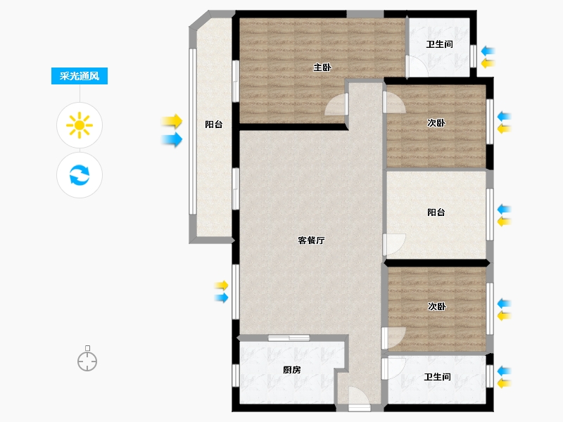 湖南省-长沙市-高桥壹品-127.05-户型库-采光通风