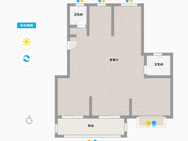 浙江省-金华市-红星天瑞-84.20-户型库-采光通风