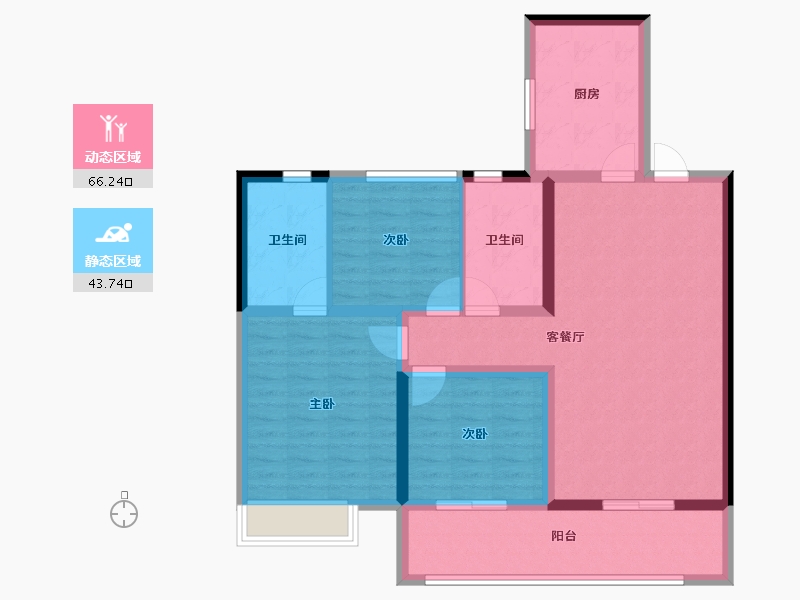 河南省-郑州市-华润置地润园-98.33-户型库-动静分区