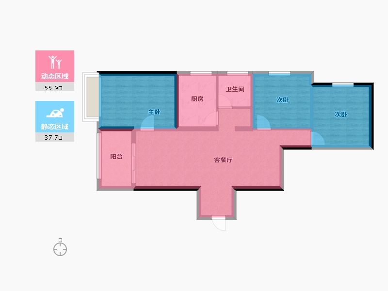 河南省-郑州市-华润置地润园-83.77-户型库-动静分区