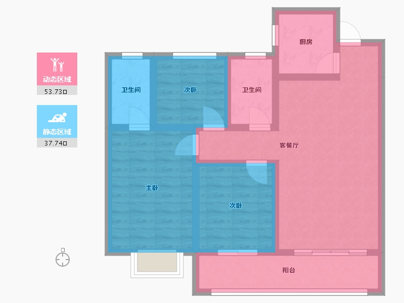 甘肃省-天水市-百郦东方-80.64-户型库-动静分区