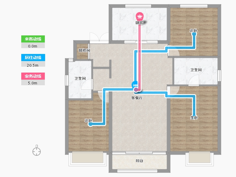 吉林省-长春市-长发万科荣光路59号-104.00-户型库-动静线