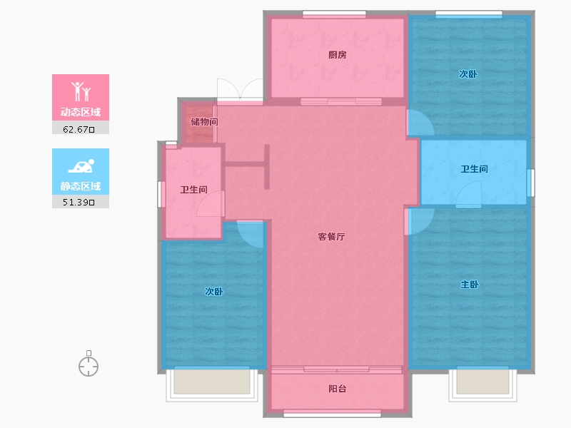 吉林省-长春市-长发万科荣光路59号-104.00-户型库-动静分区