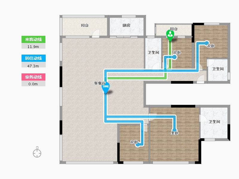 四川省-成都市-锦江金茂府-212.35-户型库-动静线