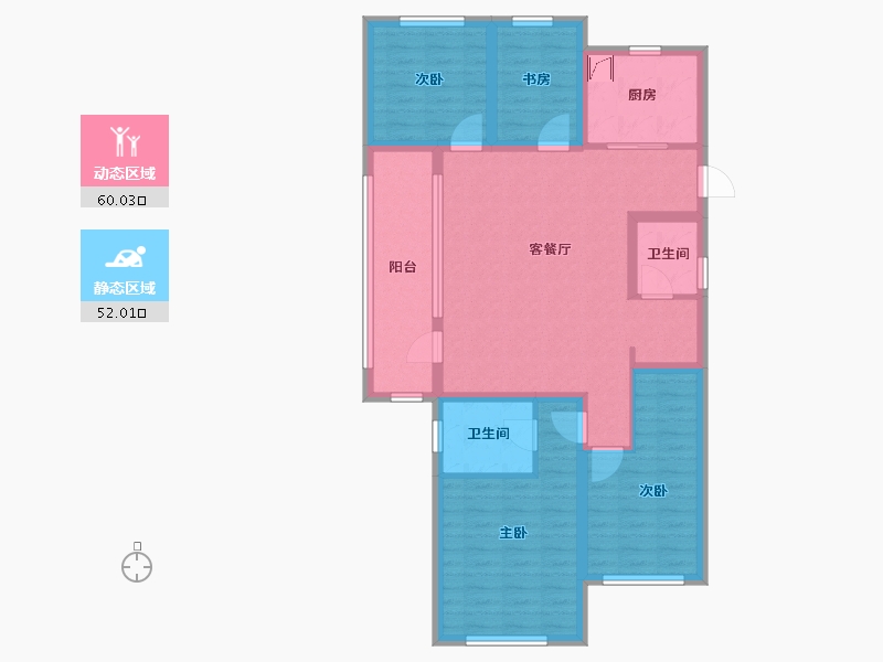 山东省-青岛市-金秋悦府-112.62-户型库-动静分区