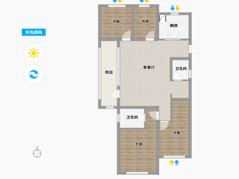 山东省-青岛市-金秋悦府-112.62-户型库-采光通风