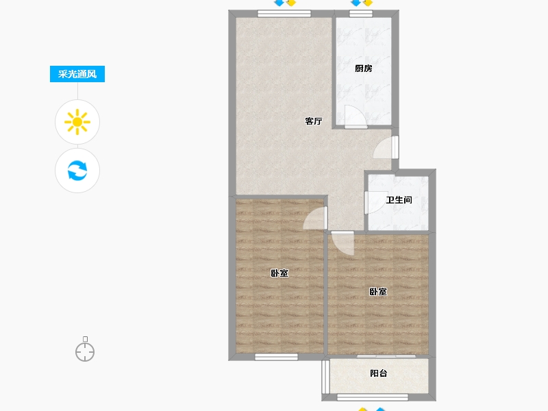 河北省-石家庄市-滨湖小区-73.00-户型库-采光通风