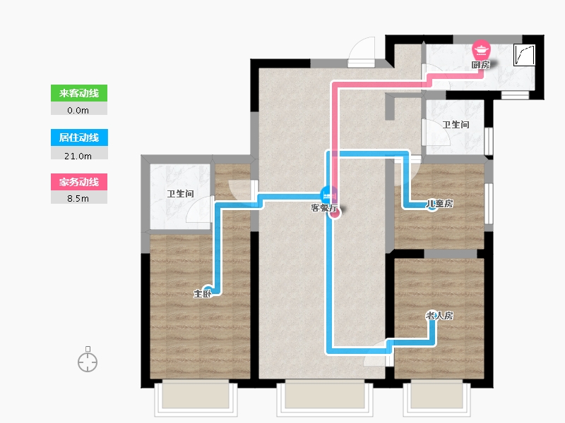 新疆维吾尔自治区-乌鲁木齐市-秦基高铁1号院-78.26-户型库-动静线