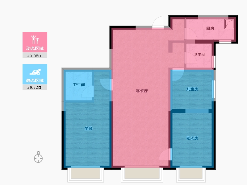 新疆维吾尔自治区-乌鲁木齐市-秦基高铁1号院-78.26-户型库-动静分区