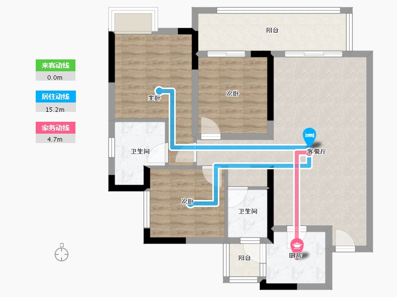 四川省-成都市-万达御湖龙湾-85.13-户型库-动静线