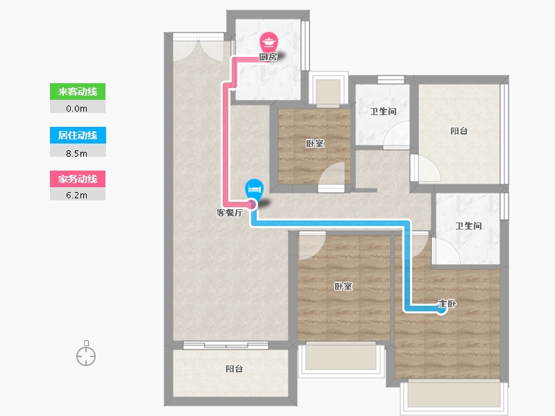 广东省-佛山市-建发融创雅居乐和玺-81.90-户型库-动静线