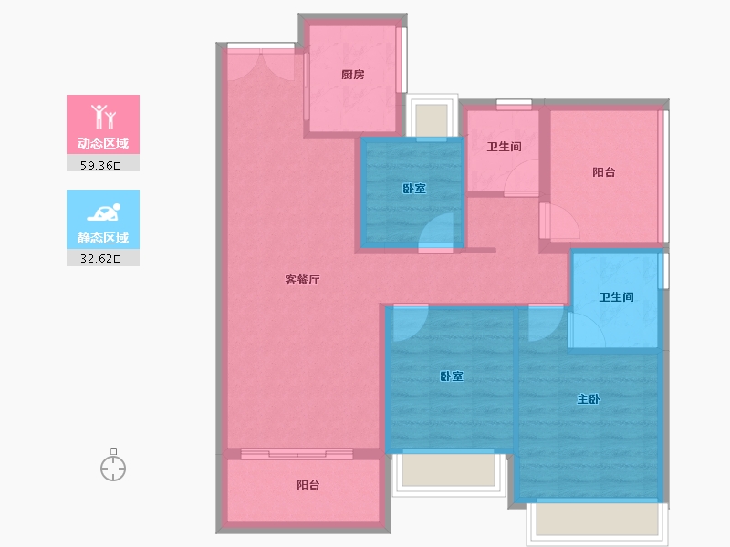 广东省-佛山市-建发融创雅居乐和玺-81.90-户型库-动静分区