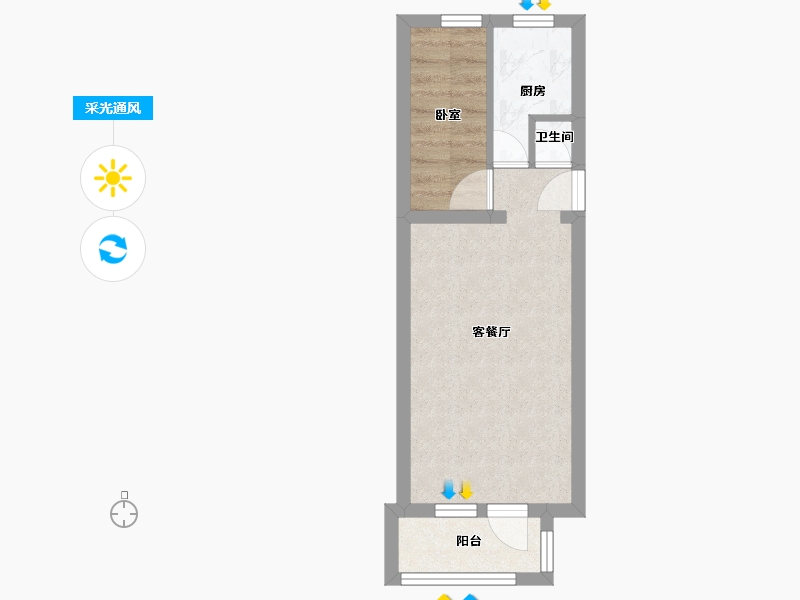 北京-北京市-八宝山南路29号院-西院-42.60-户型库-采光通风