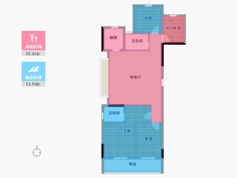 浙江省-杭州市-融悦天辰府-96.01-户型库-动静分区