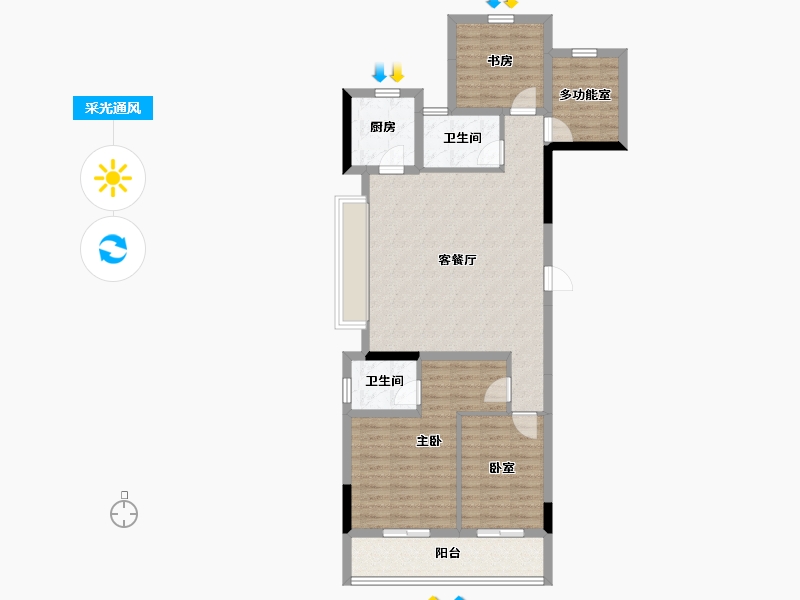 浙江省-杭州市-融悦天辰府-96.01-户型库-采光通风