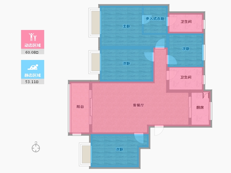 山东省-济南市-滨河社区-100.00-户型库-动静分区