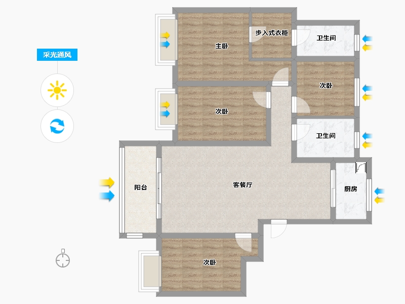 山东省-济南市-滨河社区-100.00-户型库-采光通风