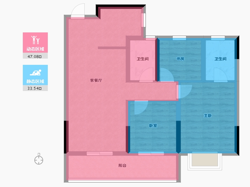 浙江省-杭州市-融悦天辰府-71.21-户型库-动静分区