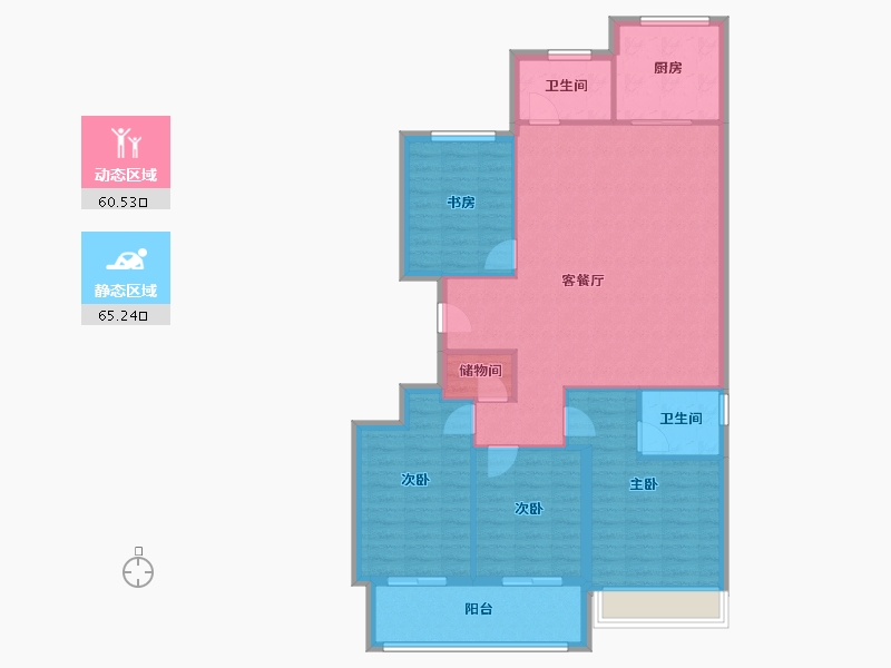 浙江省-台州市-滨江湖畔云邸-114.87-户型库-动静分区