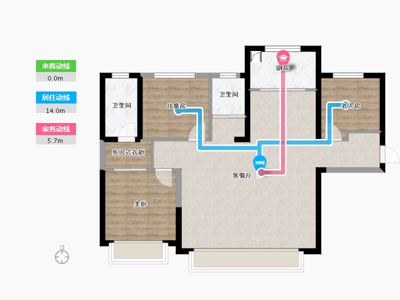 新疆维吾尔自治区-乌鲁木齐市-秦基高铁1号院-87.60-户型库-动静线