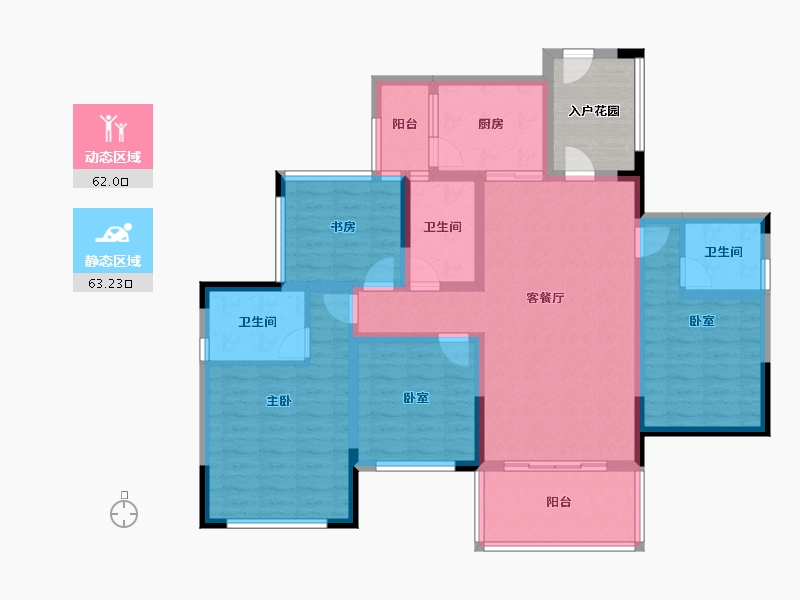 四川省-自贡市-鸿山金域龙湖-117.41-户型库-动静分区