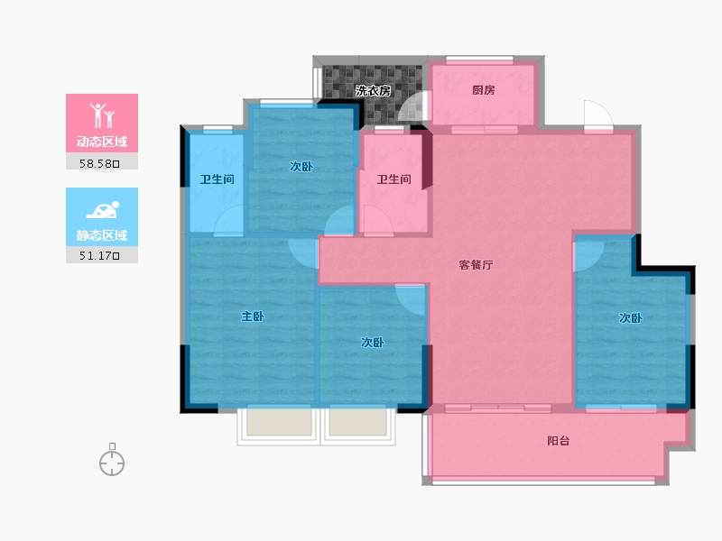 福建省-龙岩市-德兴津湖熙悦-103.21-户型库-动静分区